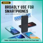 10,000mAh Remax RPP-23 12W Lango II Series Power Bank - Black