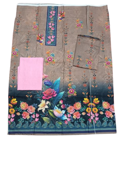 আড়ি সিকোয়েন্স সম্পূর্ণ সুতি থ্রি পিস - Anik Fashion