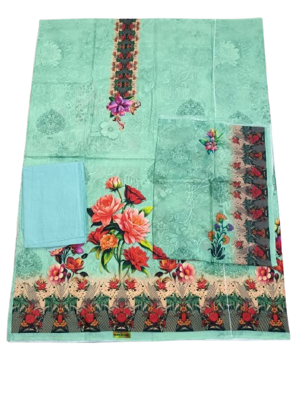 আড়ি সিকোয়েন্স সম্পূর্ণ সুতি থ্রি পিস - Anik Fashion