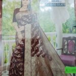 Soft Silk Katan Deep Red with golden accents (Maroon Shade)